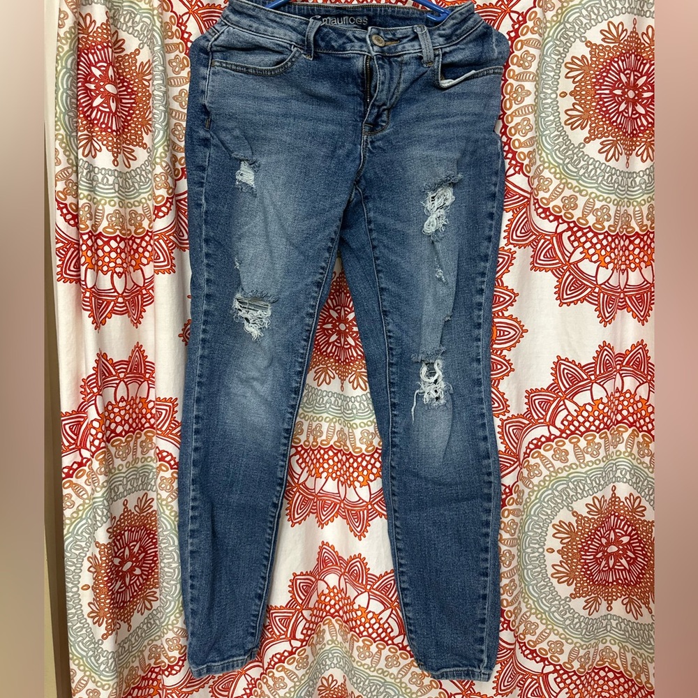Maurice’s skinny distressed jeans